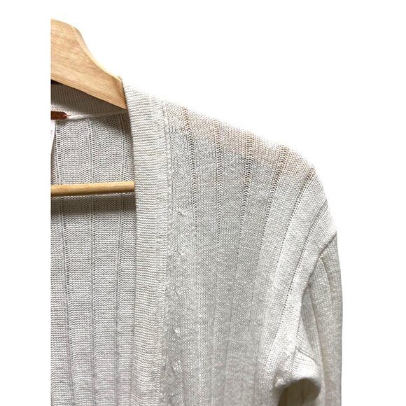 Free People Ribby Rib Maxi Cardigan White Size XS Beach Coastal Minimalist Linen - Picture 7 of 16